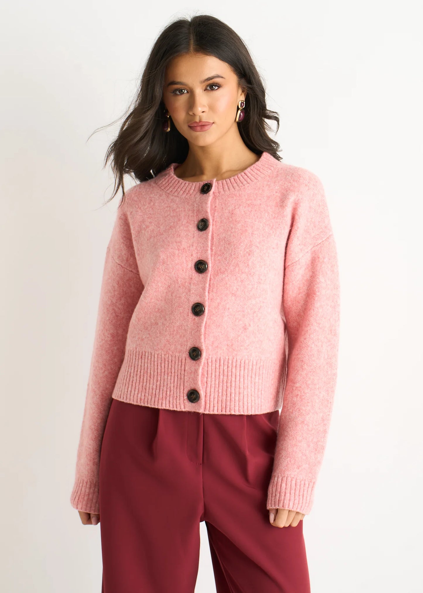 Pink Flex Long Sleeve Cardigan