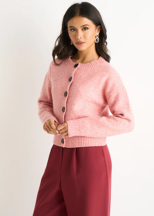 Pink Flex Long Sleeve Cardigan