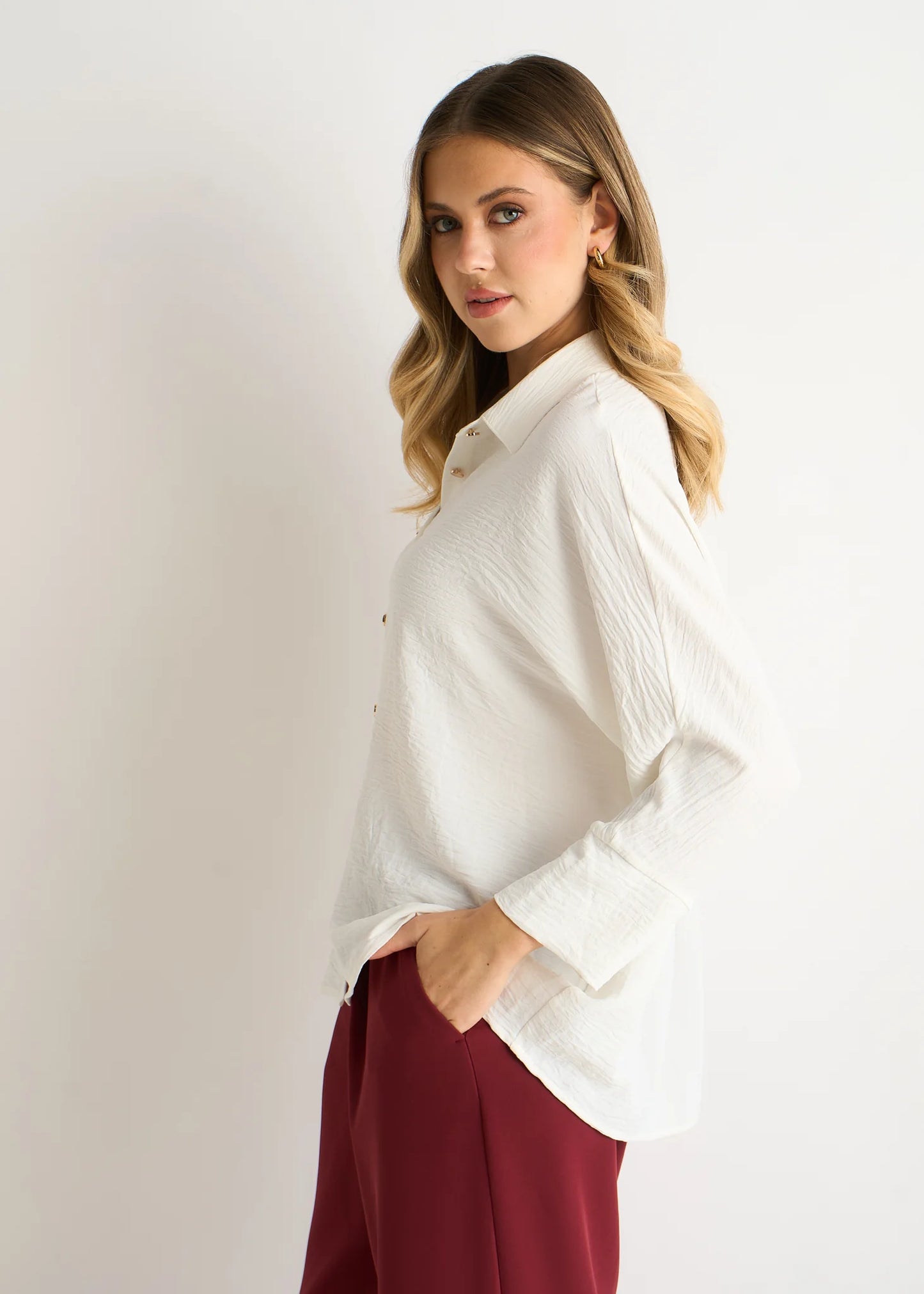 Ivory Kimono Oversized Blouse