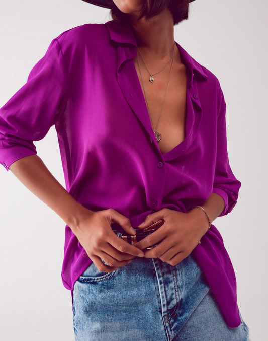 Chiffon Shirt in Purple