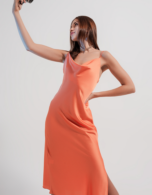 Cami Slip Dress in Orange