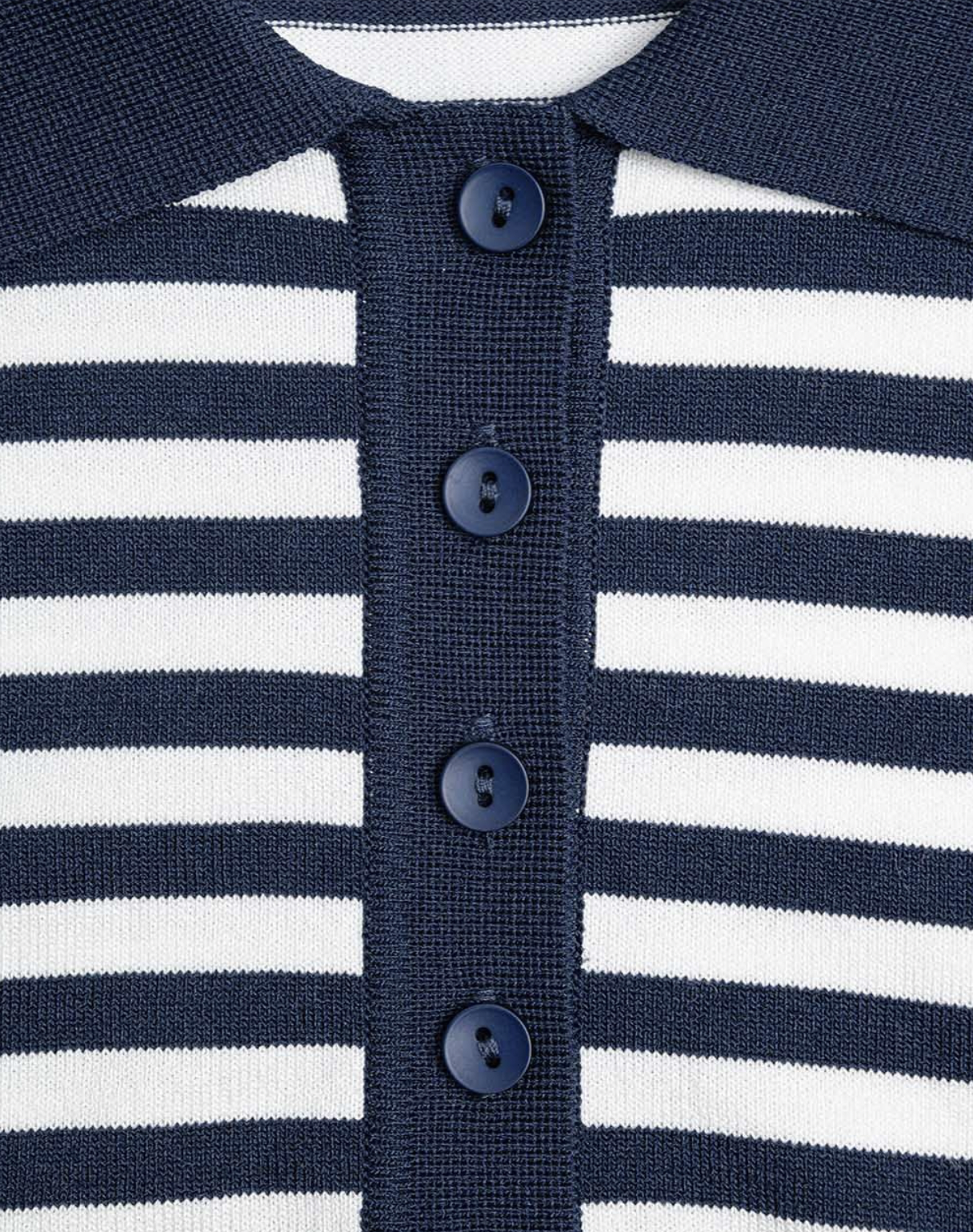 Striped Knit T-shirt in Navy and White