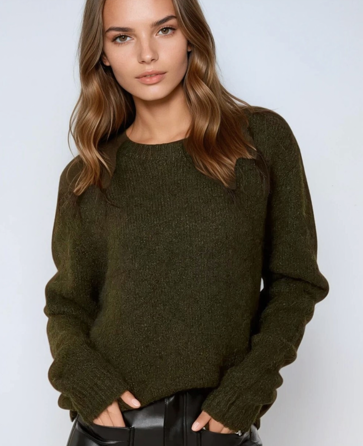 Knitted Jumper in Khaki