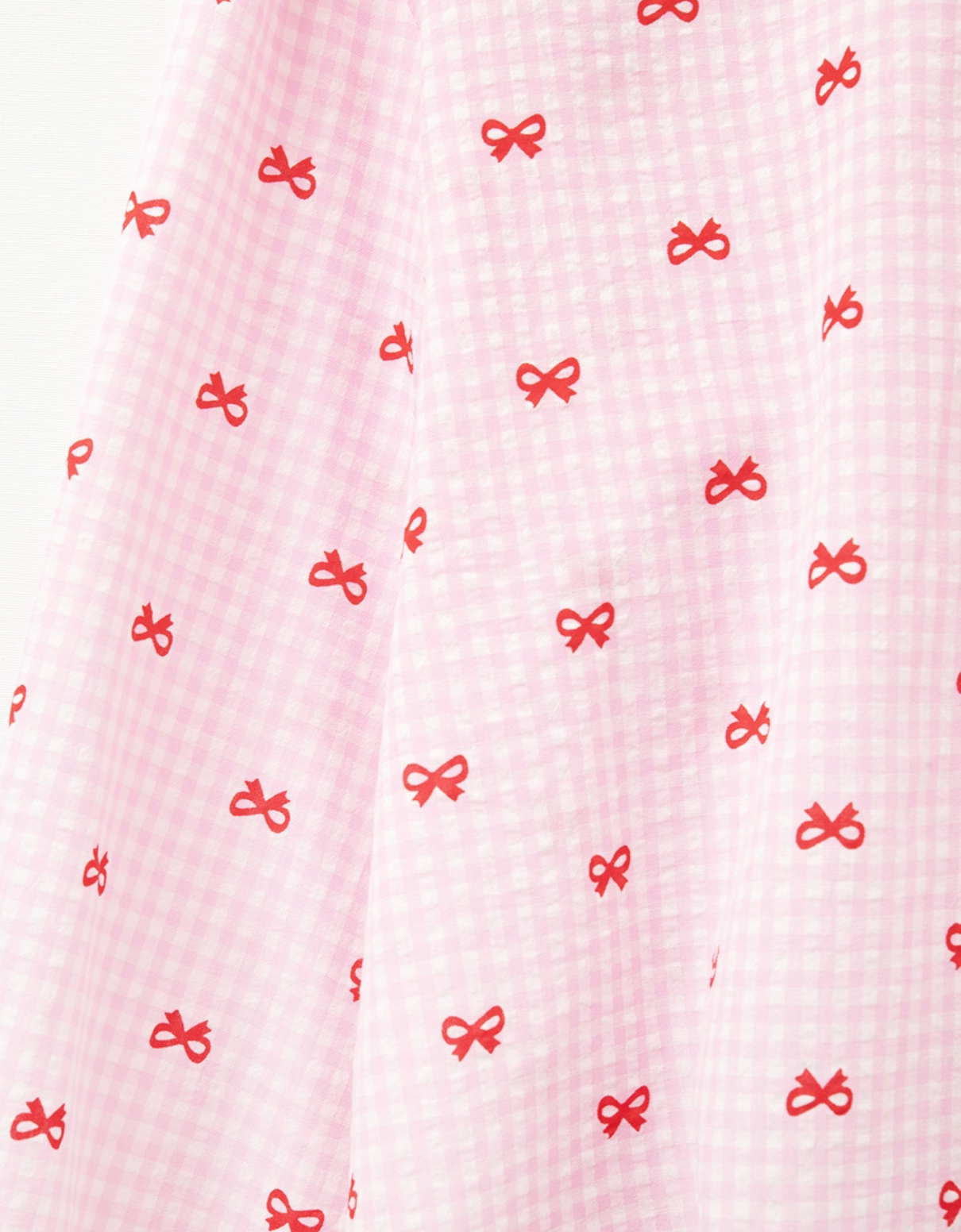 Gingham Bow Shirt in Pink