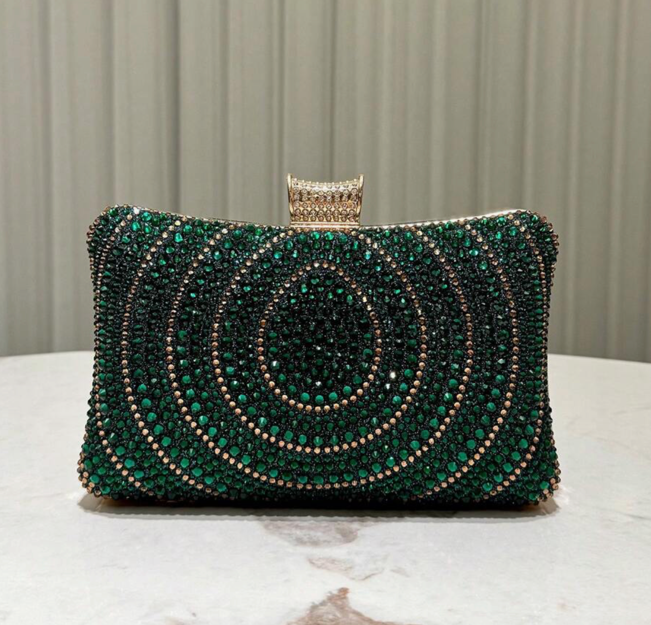Embellished Clutch Bag in Green