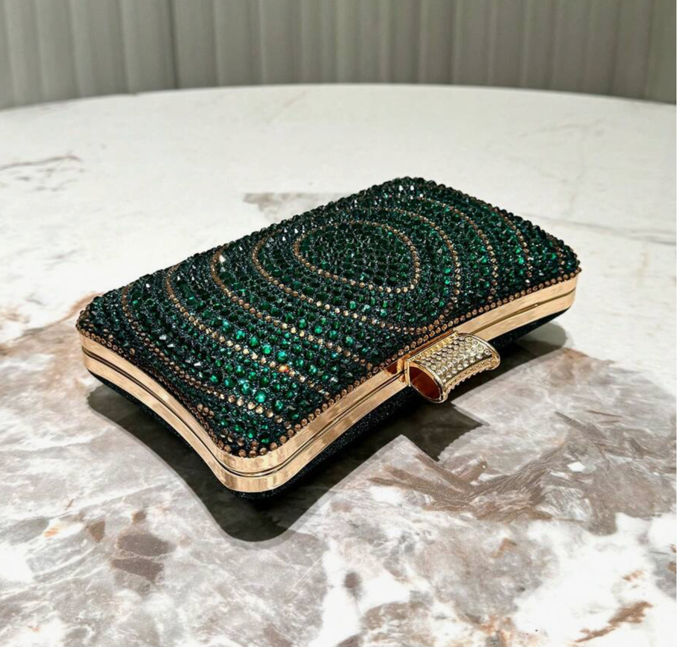 Embellished Clutch Bag in Green
