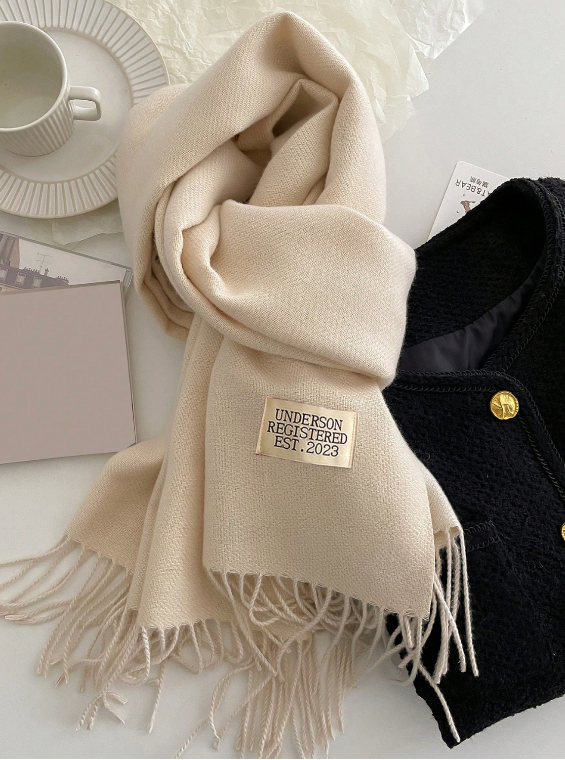 Soft Knit Scarf in Cream