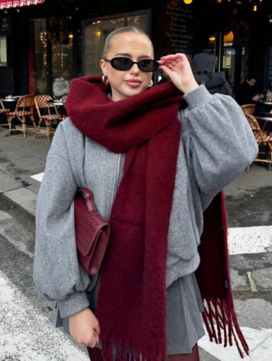 Soft Knit Scarf in Burgundy