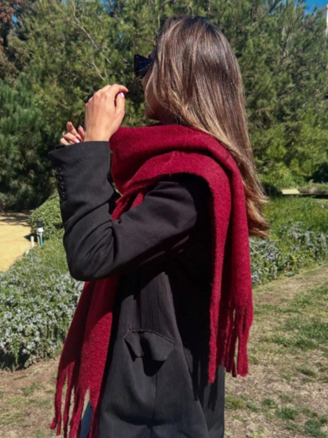 Soft Knit Scarf in Burgundy