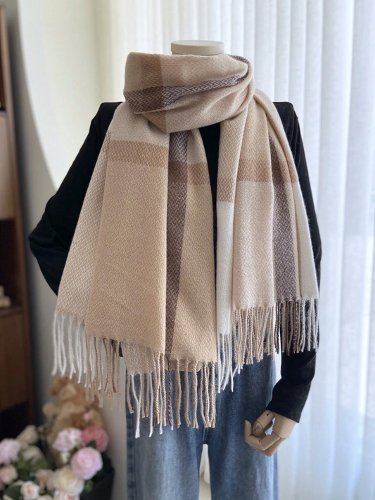 Plaid Scarf in Neutral