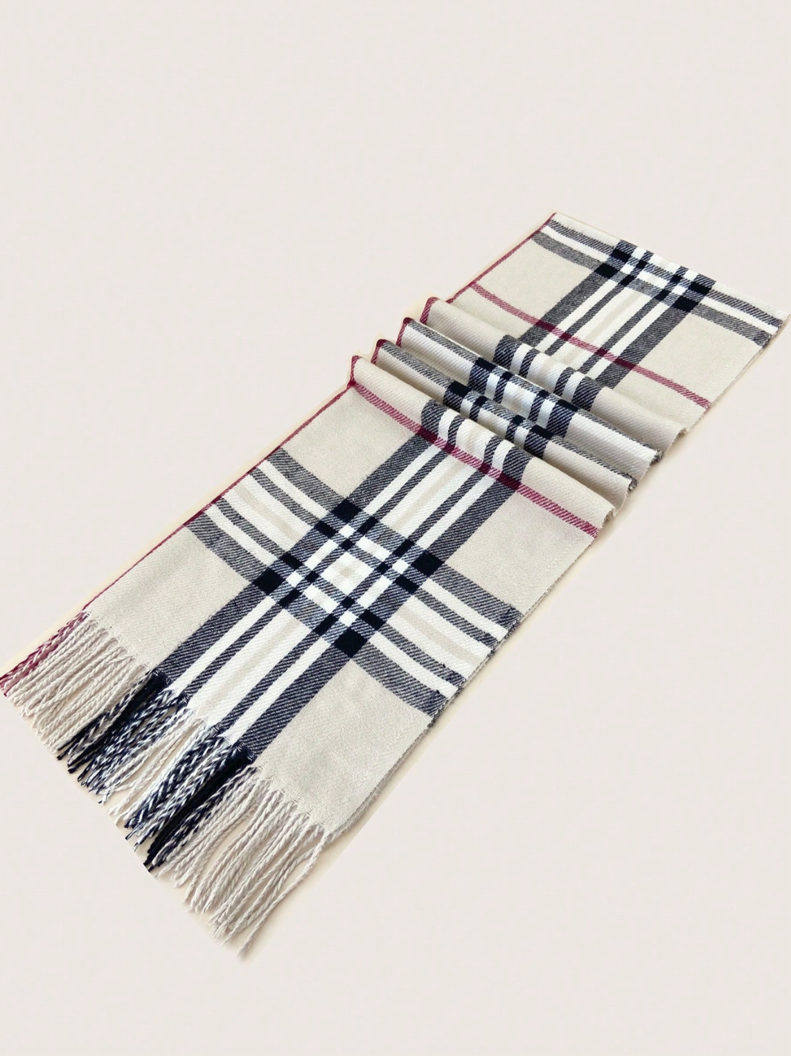 Plaid Scarf in Cream