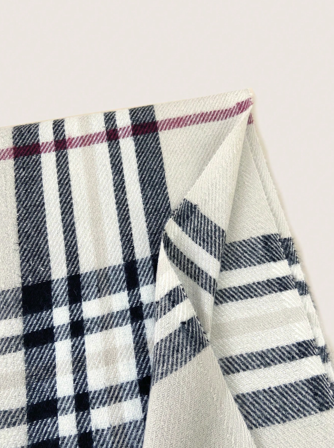 Plaid Scarf in Cream