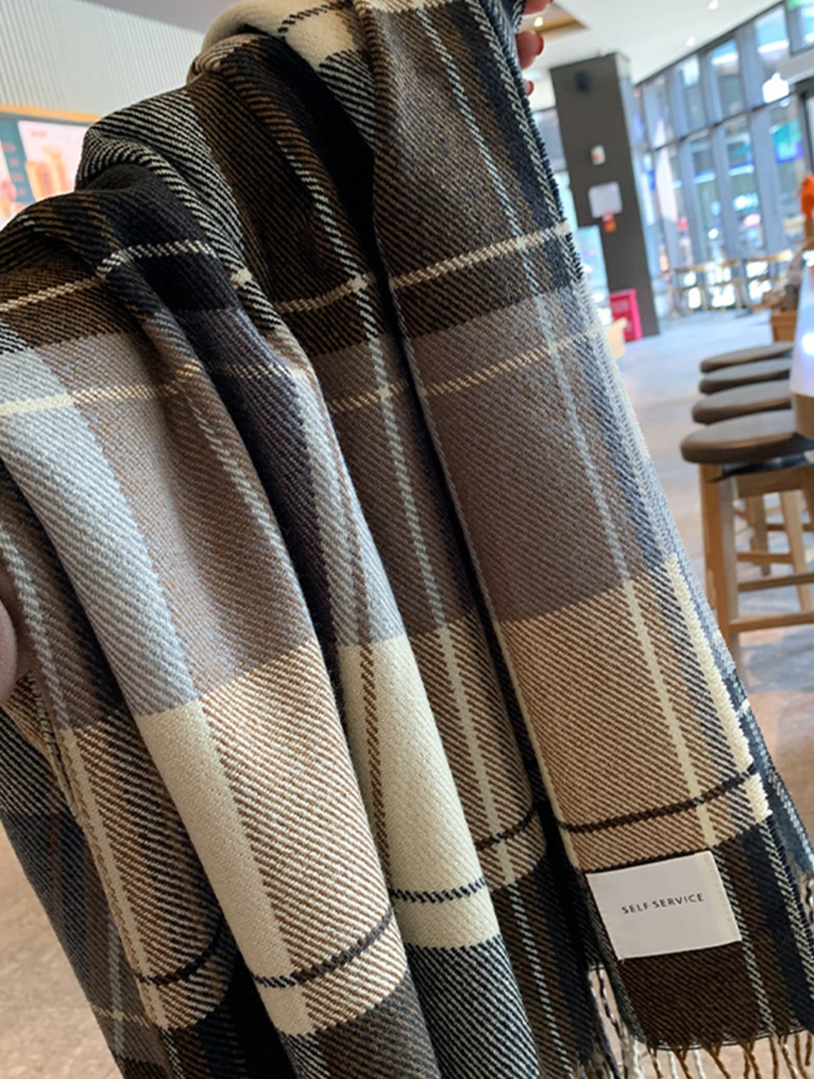 Plaid Scarf in Chocolate