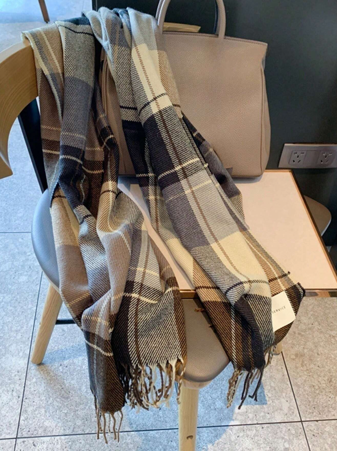Plaid Scarf in Chocolate