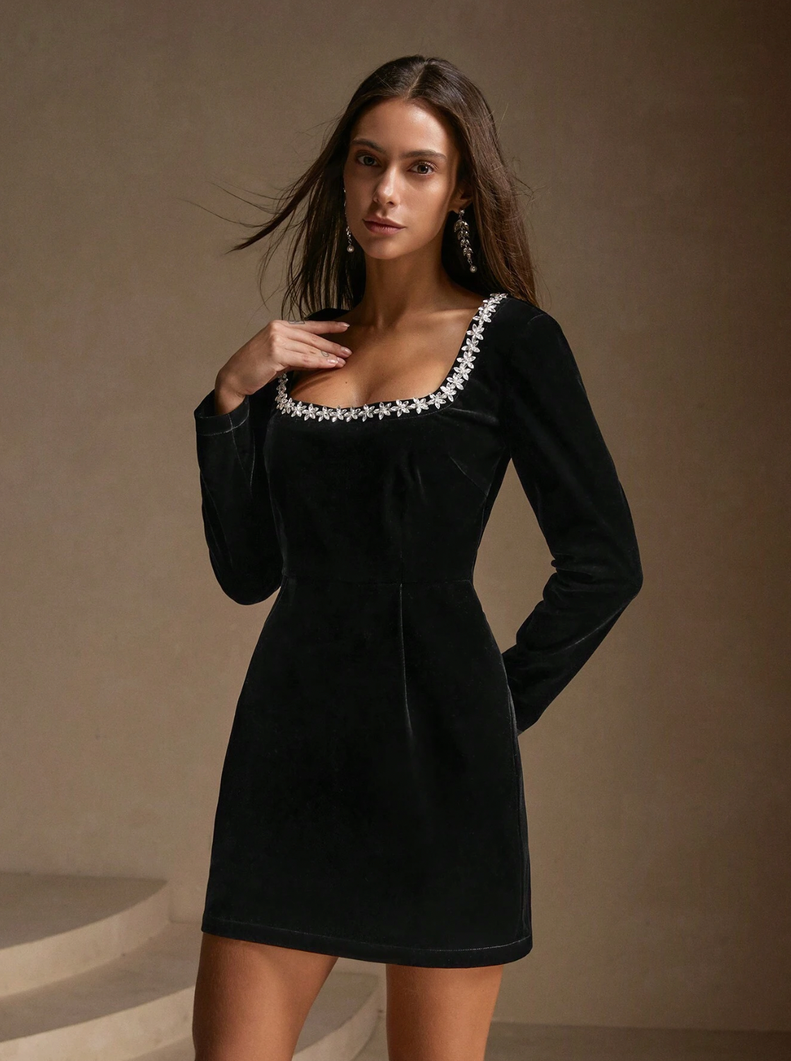 Velvet Mini dress in Black