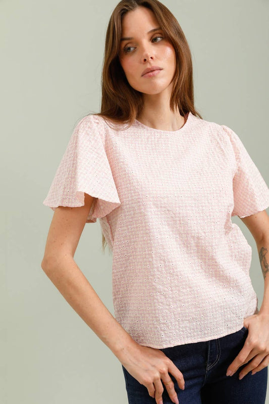 Gingham top in Violet