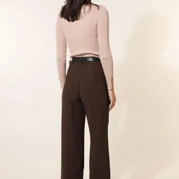 Wide Leg Trousers in Coffee