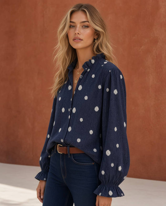 Lorina shirt in Navy