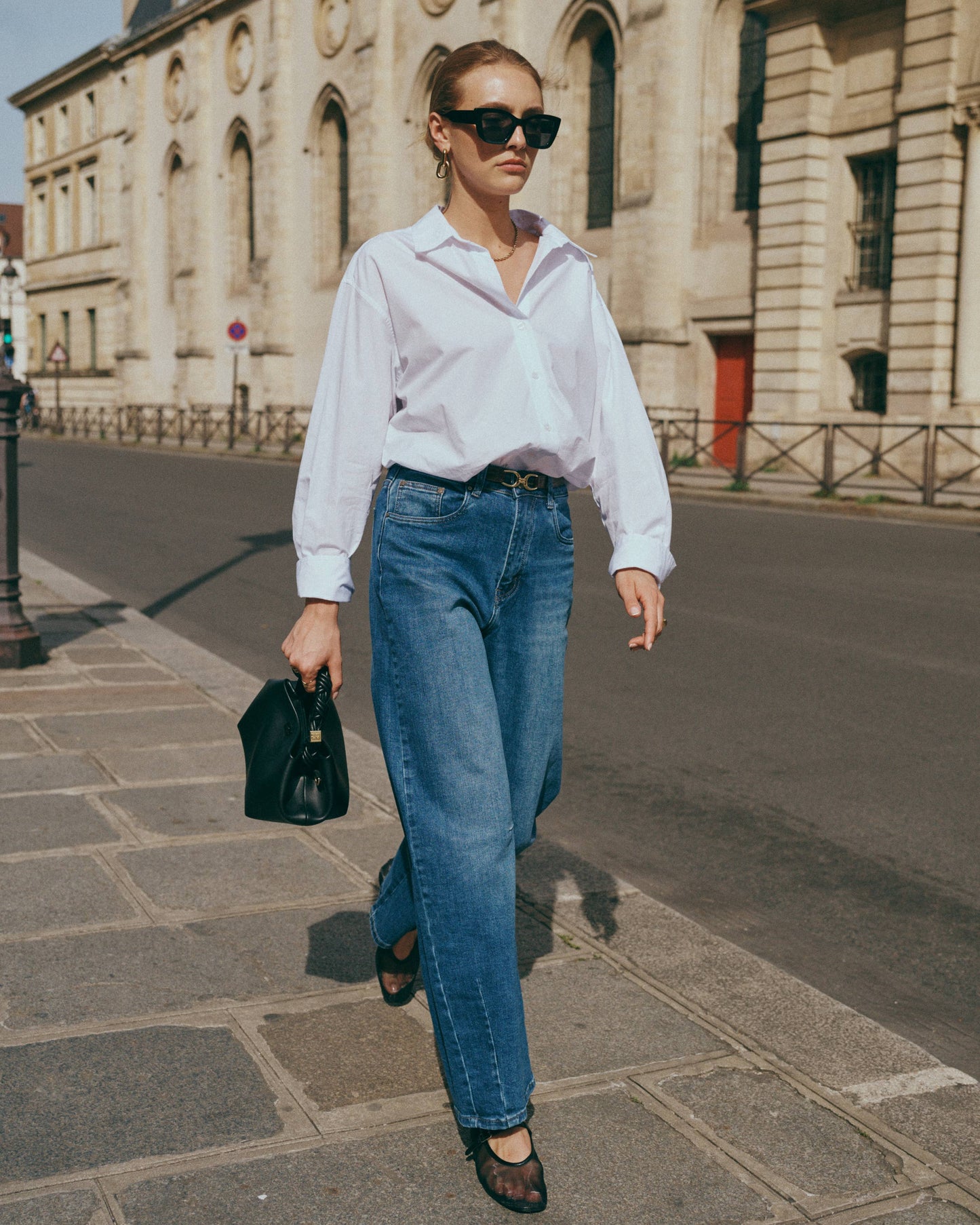Women's Barrel Jeans "Louisa" - Ana & Lucy: Dark blue