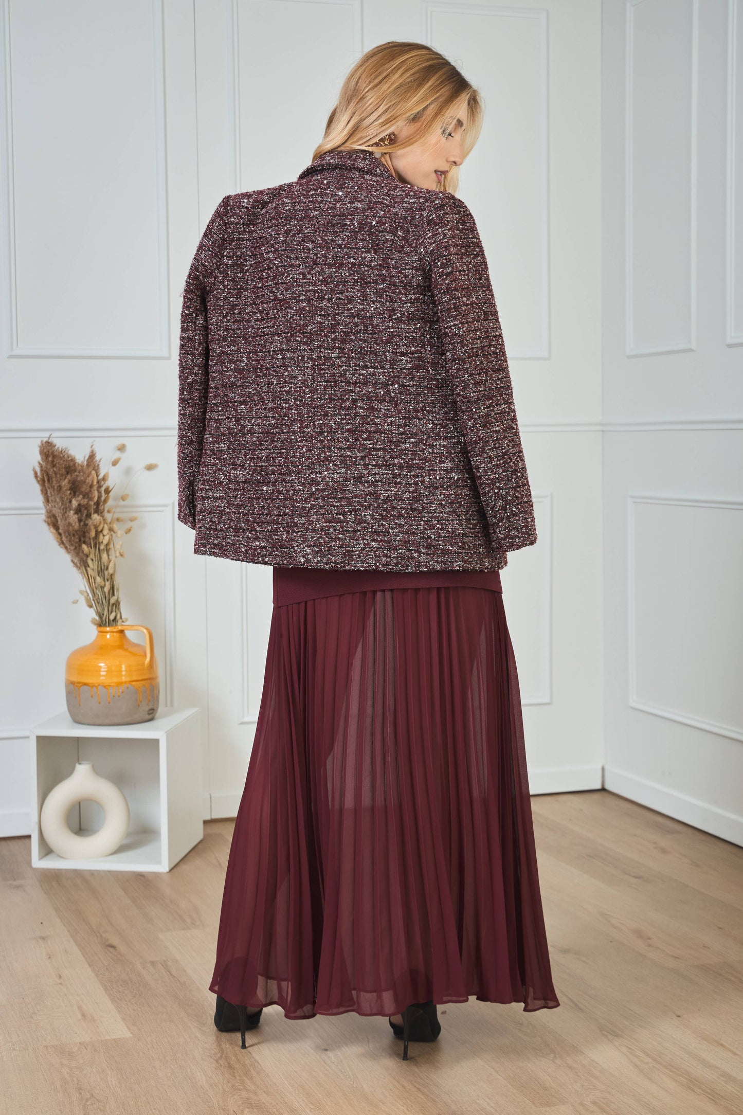 Maxi skirt in Bordeaux