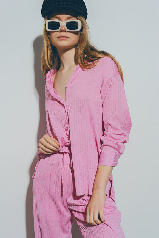 Textured Shirt in Pink