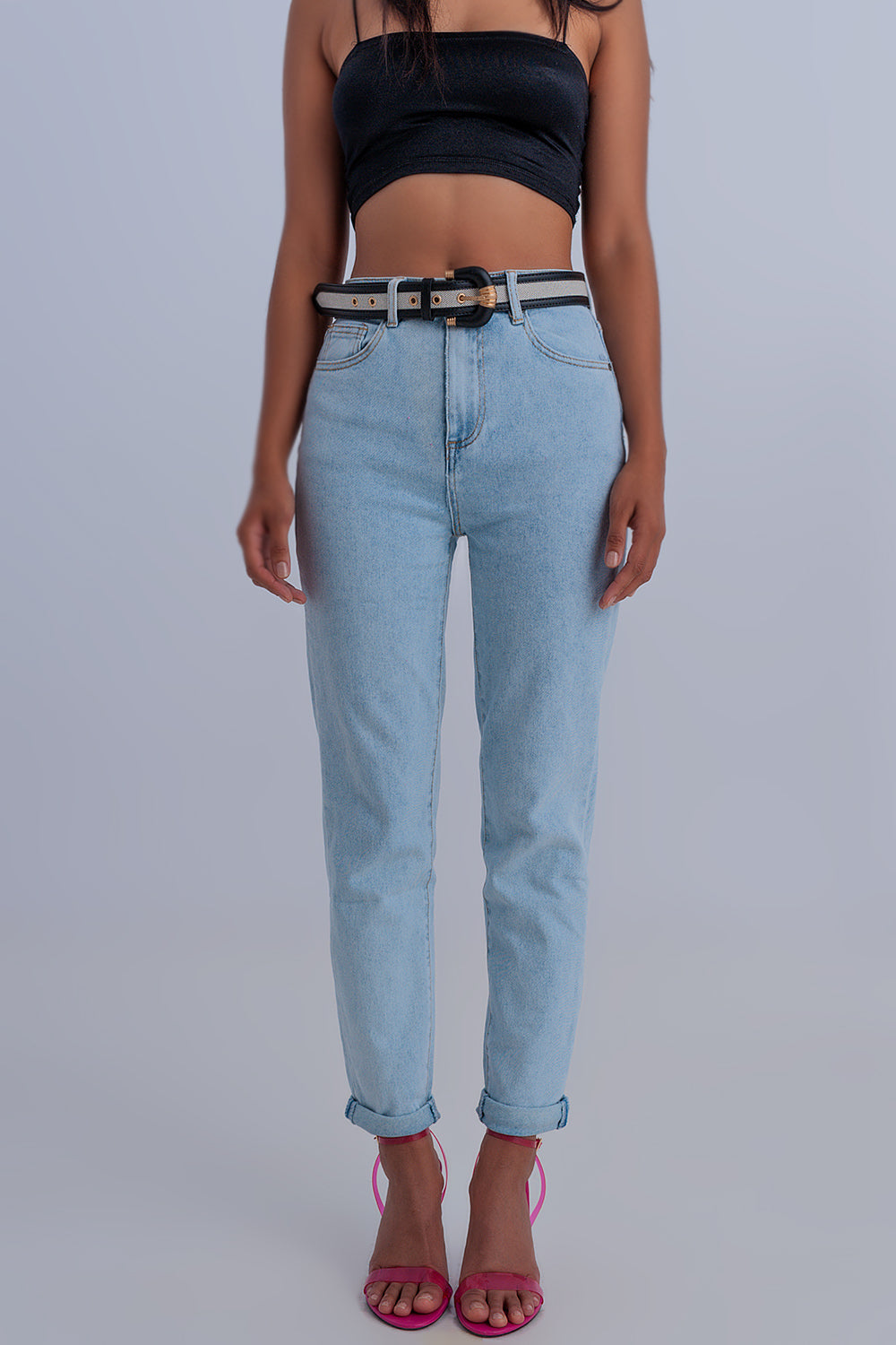 Mom Jeans in Light Blue