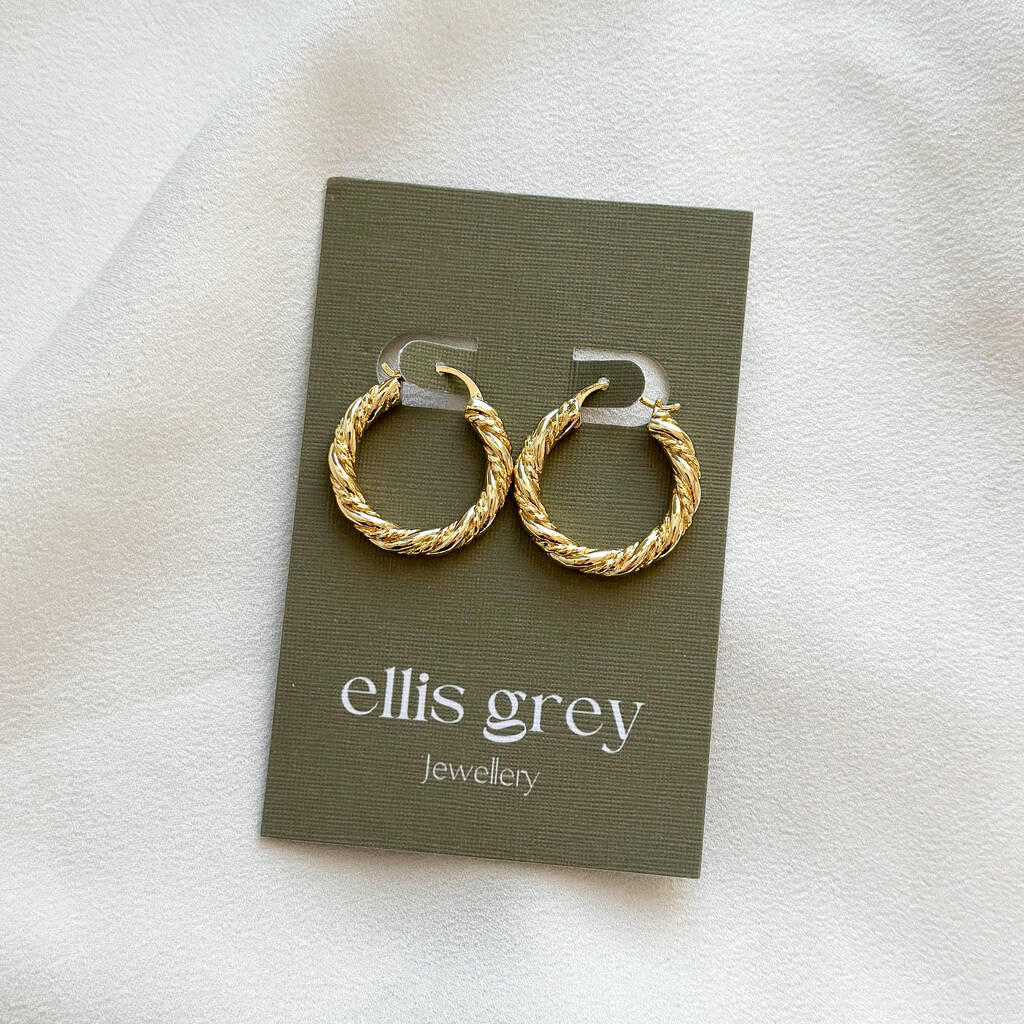 Nina 18k Gold Plated Twisted Hoops