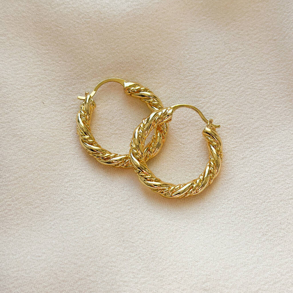 Nina 18k Gold Plated Twisted Hoops