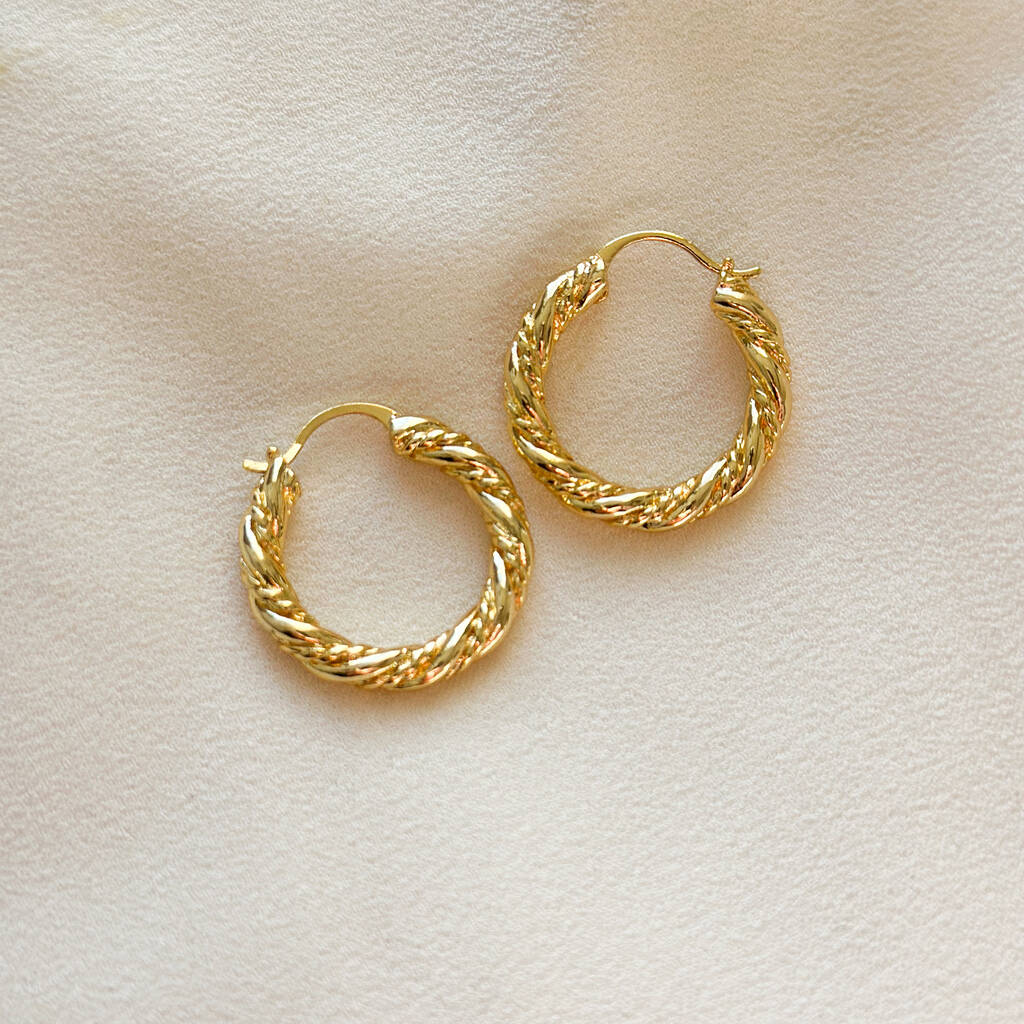 Nina 18k Gold Plated Twisted Hoops