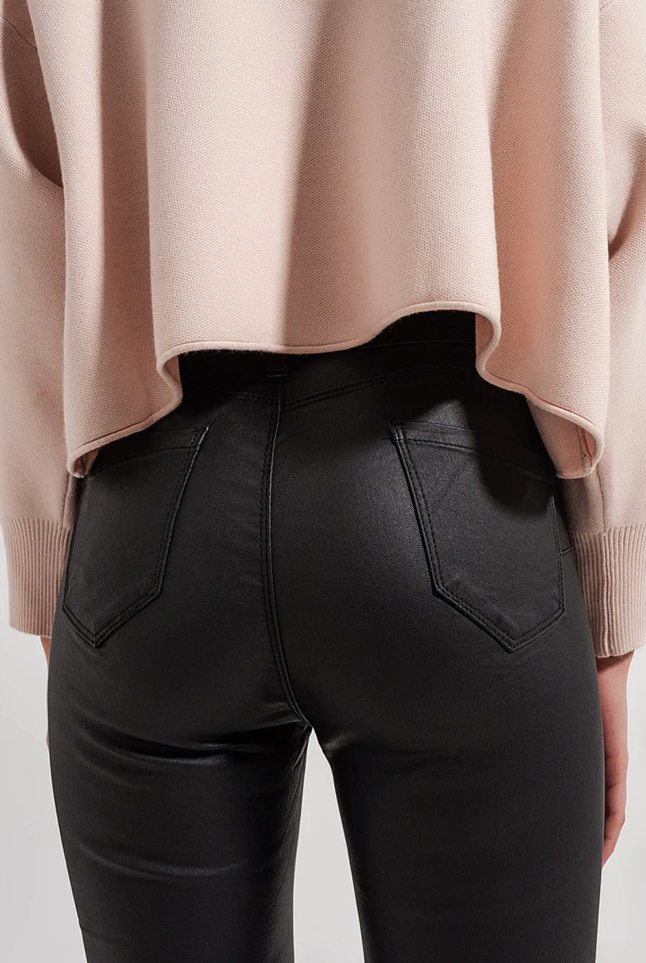 Faux Leather High Waisted Trousers