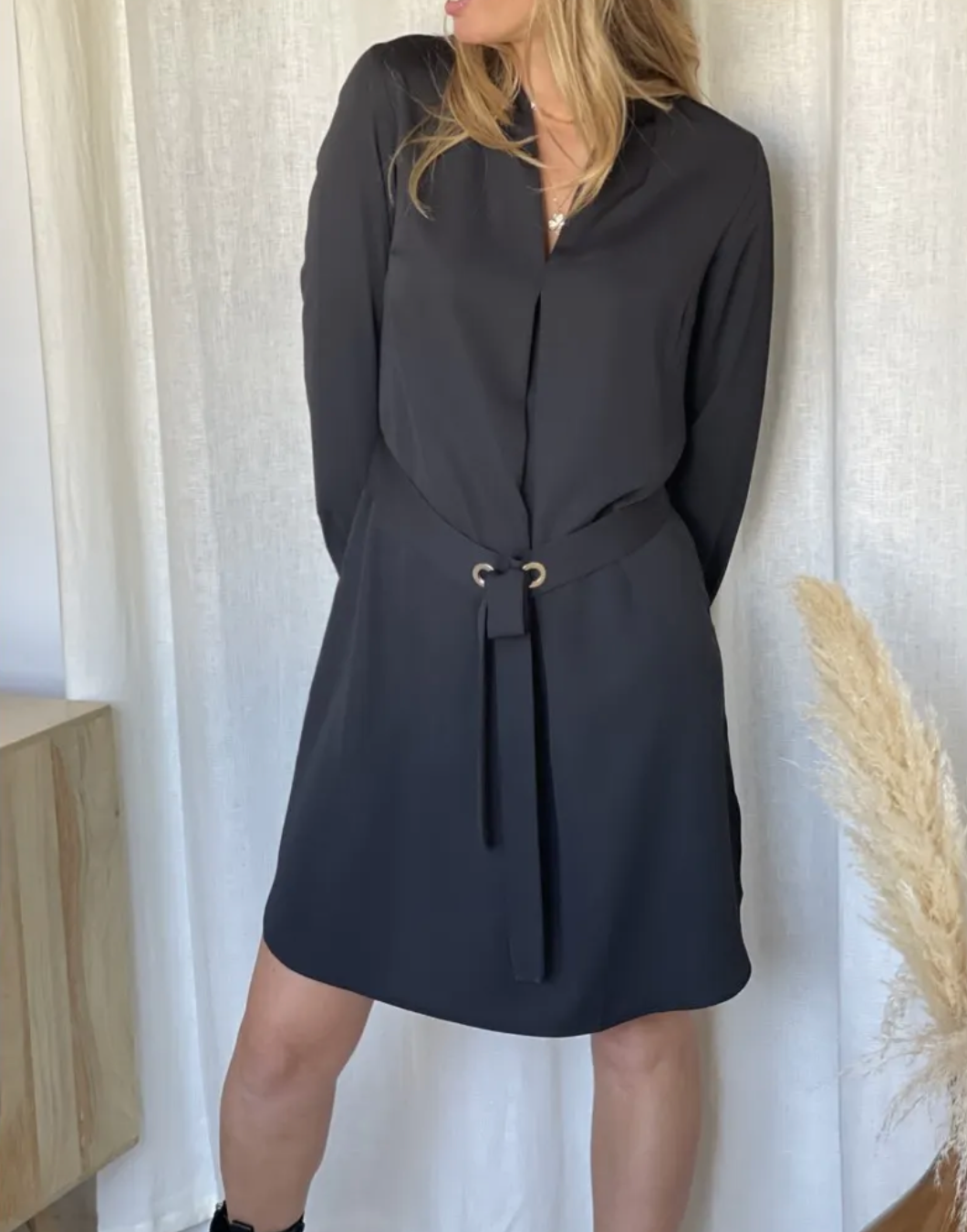 Shirt Dress in Black