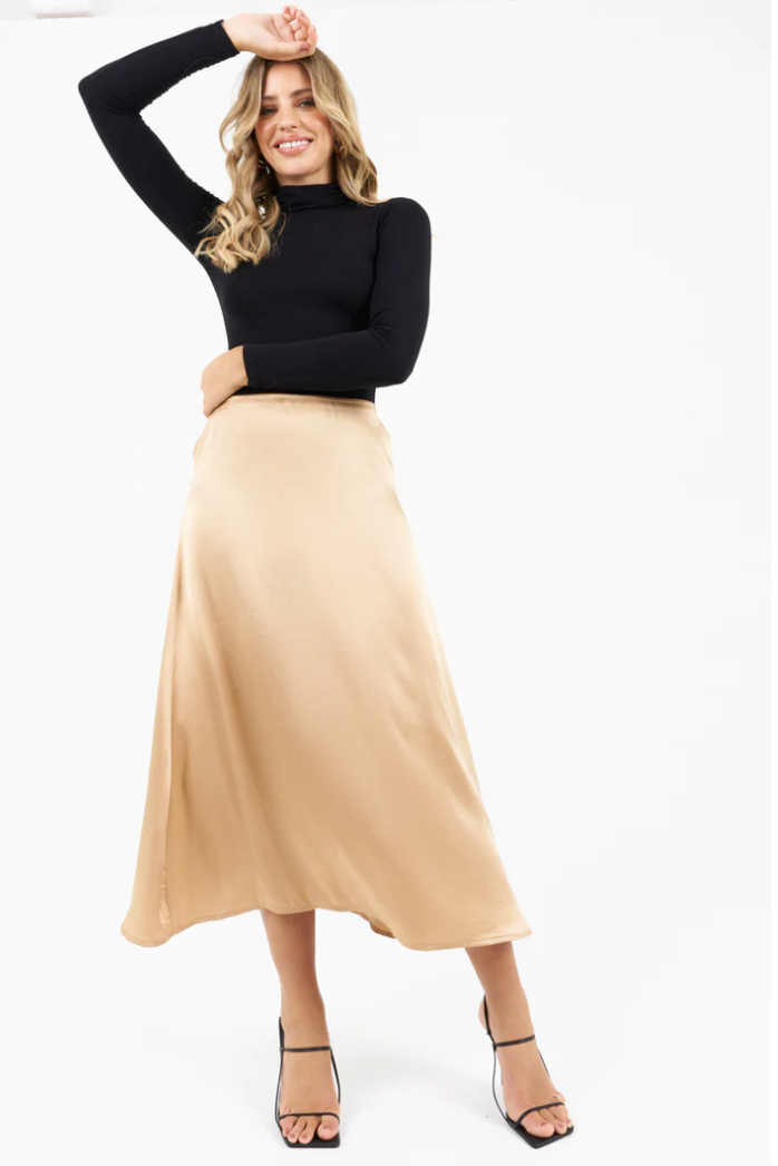 Gold online slip skirt
