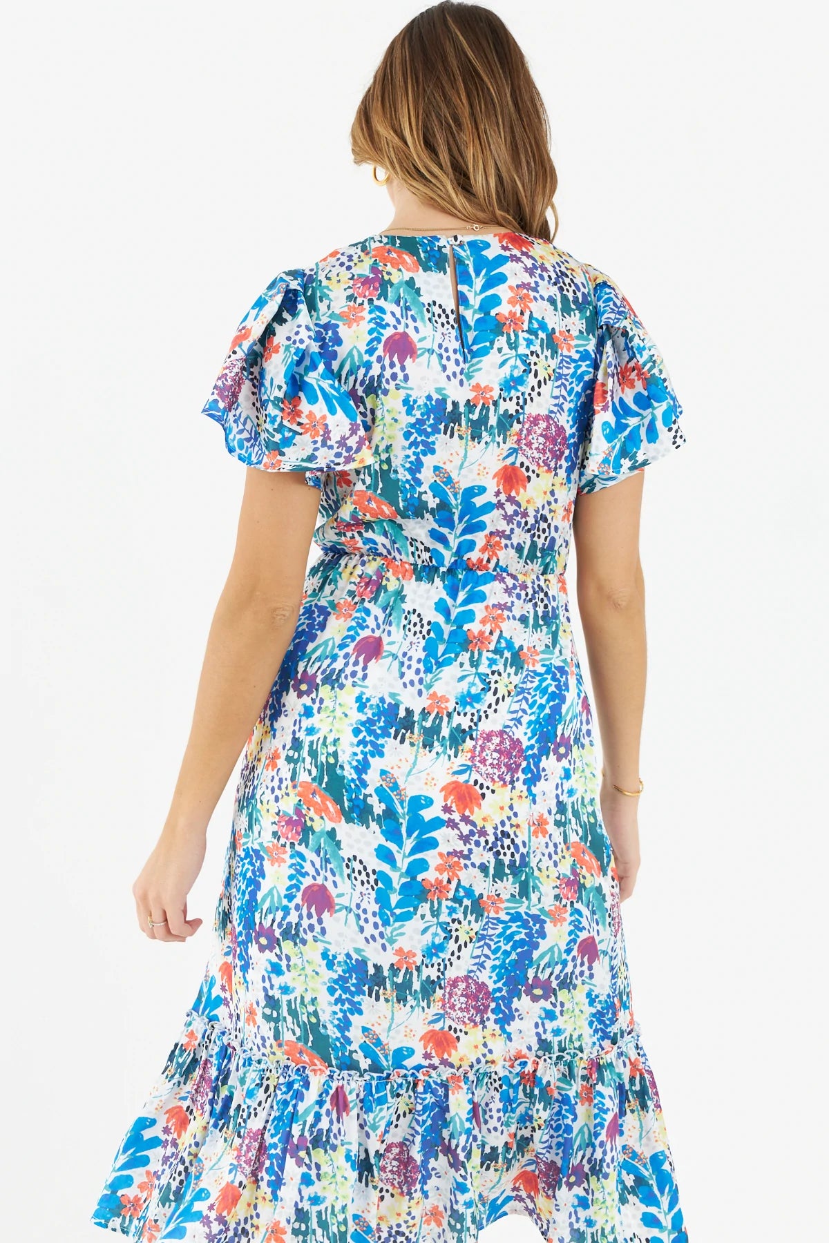 Midi floral Dress in Satin