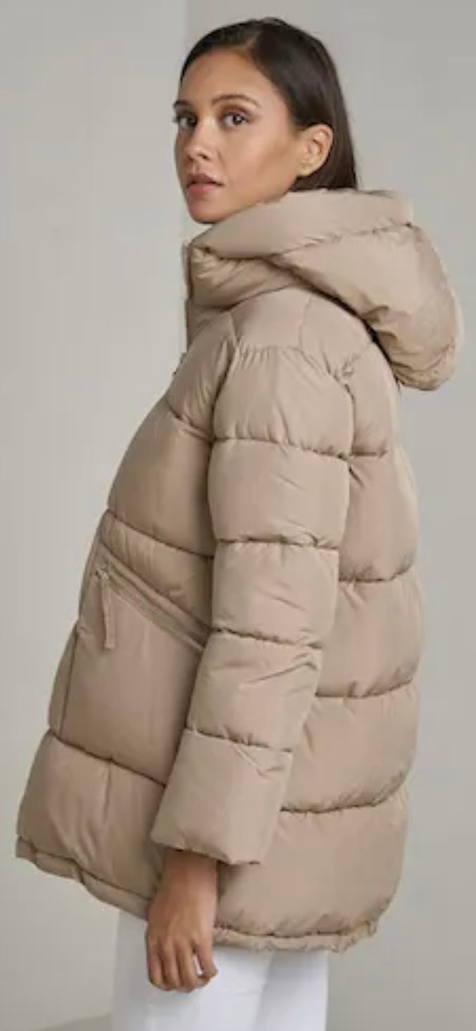 Oversized beige puffer jacket on sale